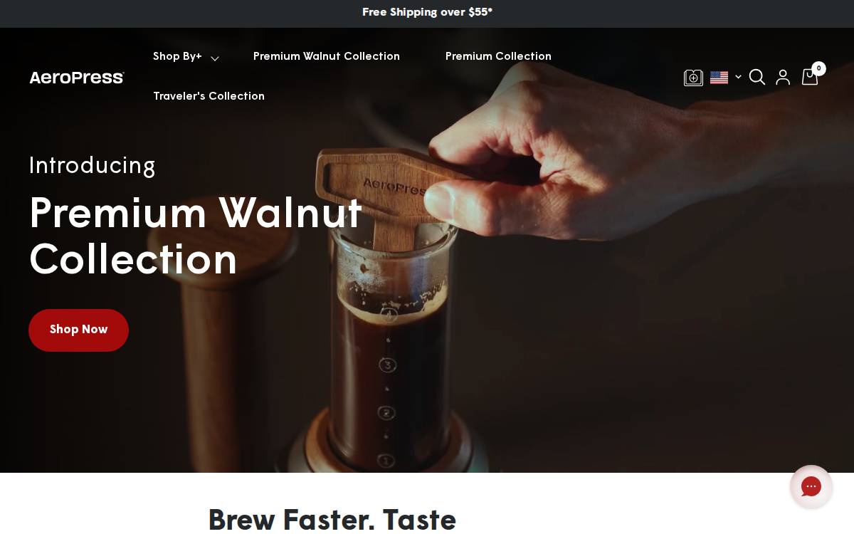 AeroPress website preview