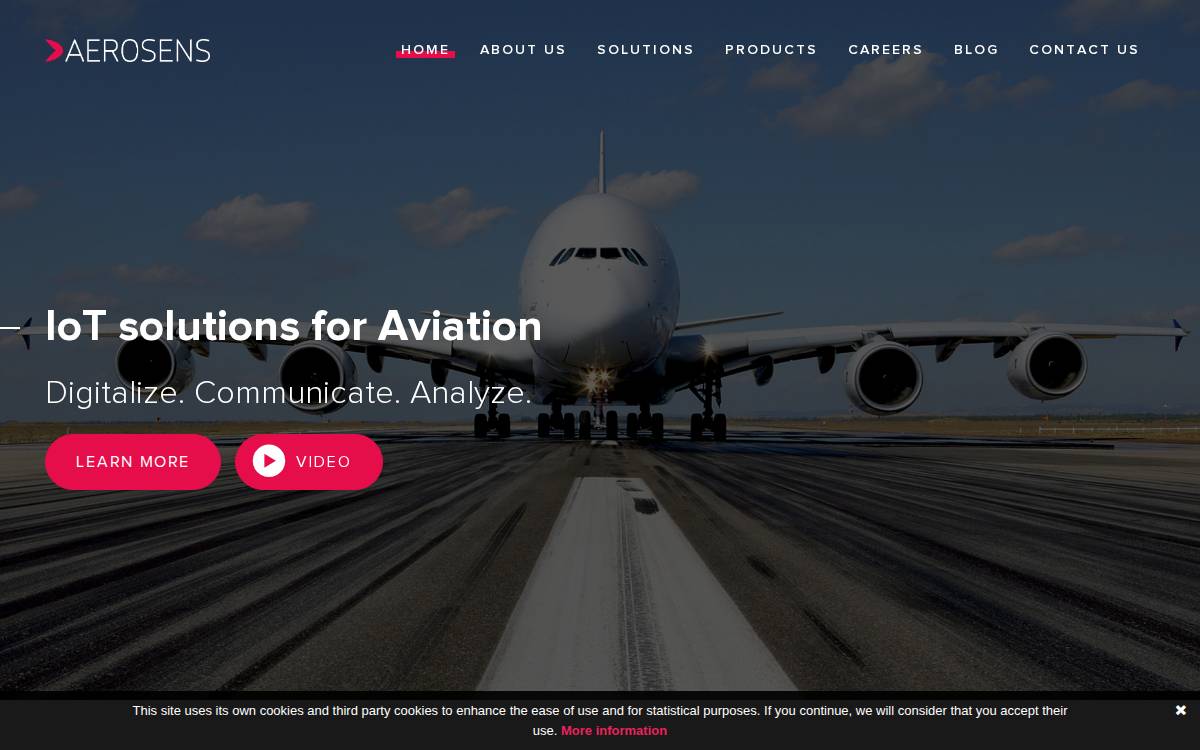 Aerosens website preview