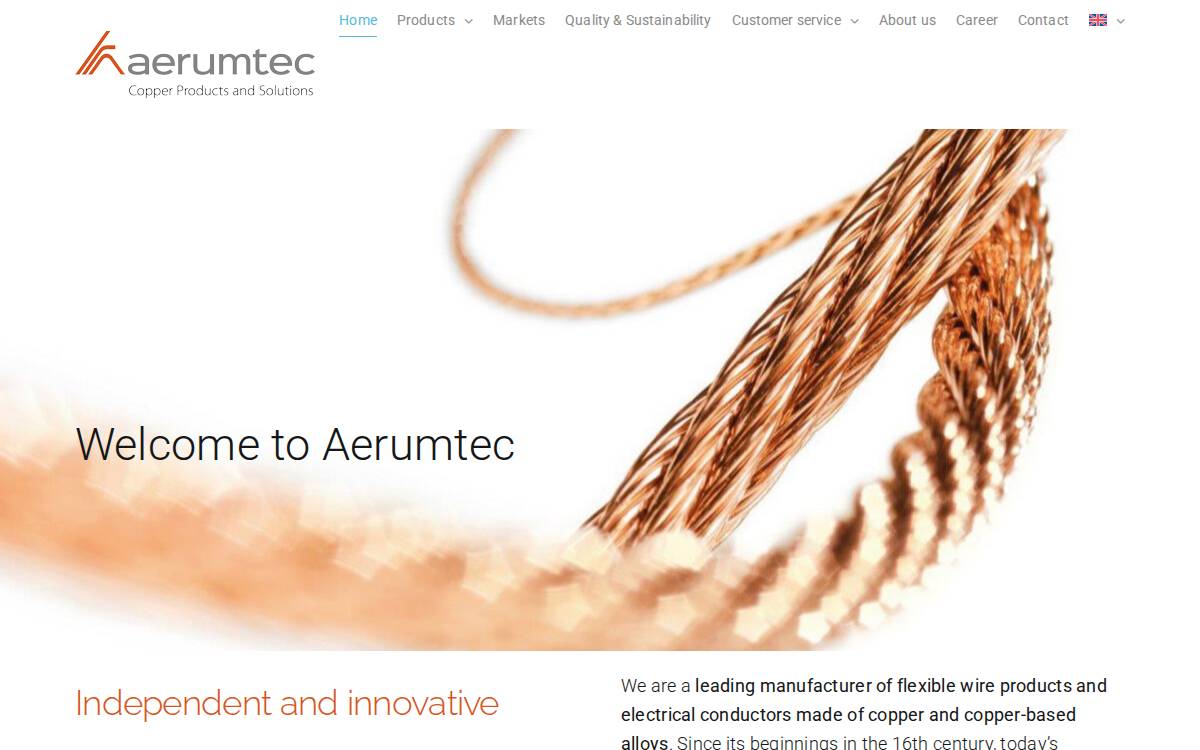 Aerumtec website preview