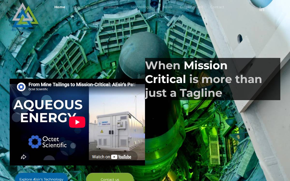 AEsir Technologies website preview