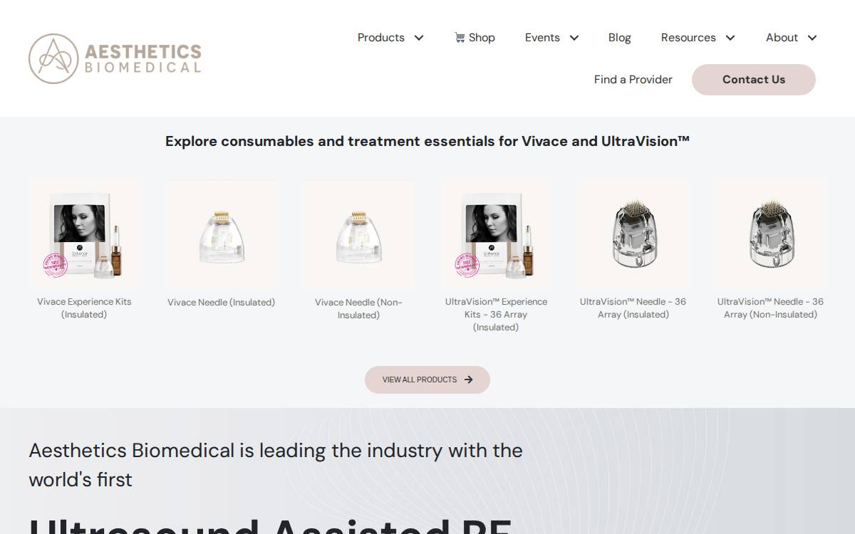 Aesthetics Biomedical website preview