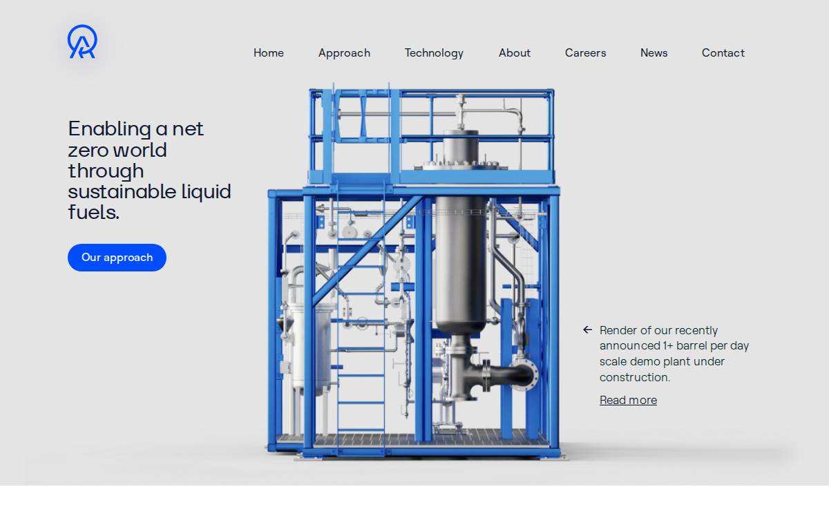 Aether Fuels website preview