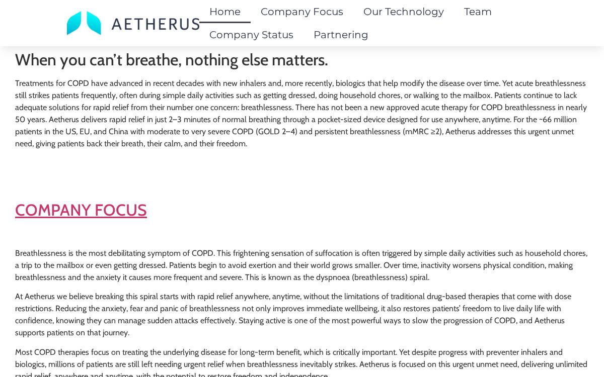 Aetherus website preview