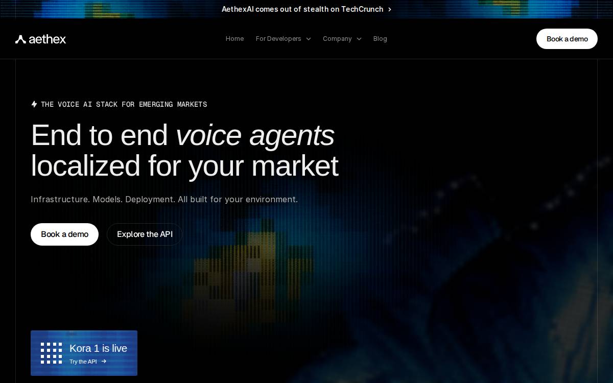 Aethex AI website preview