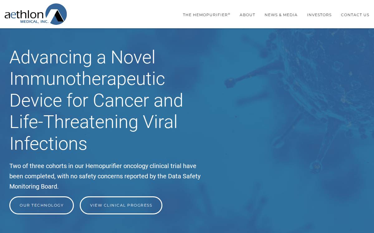 Aethlon Medical website preview