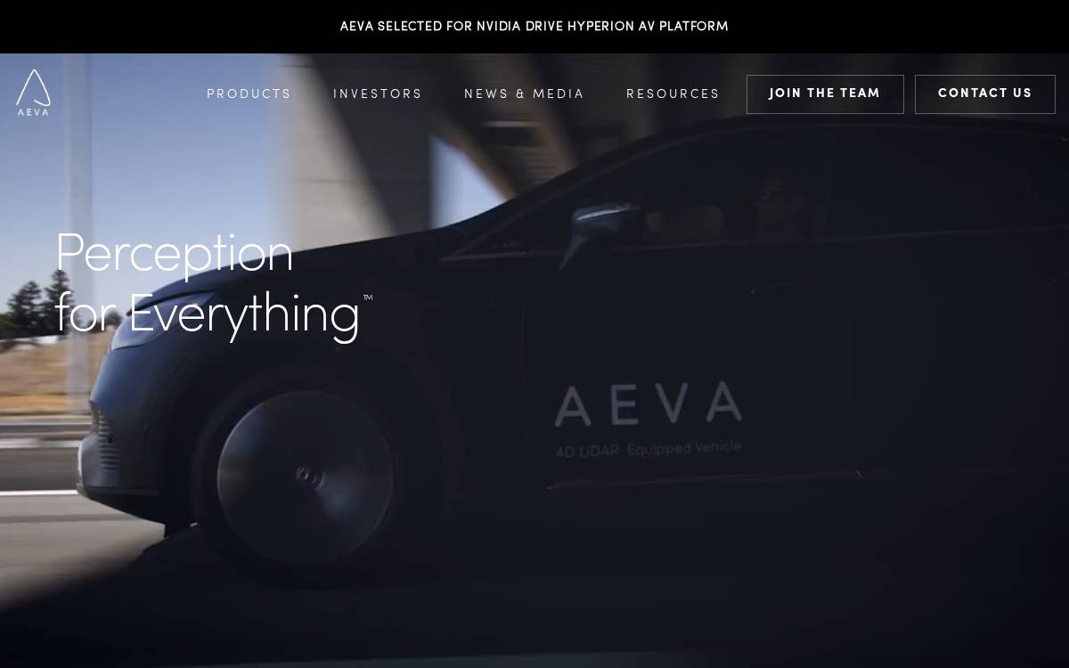 Aeva website preview