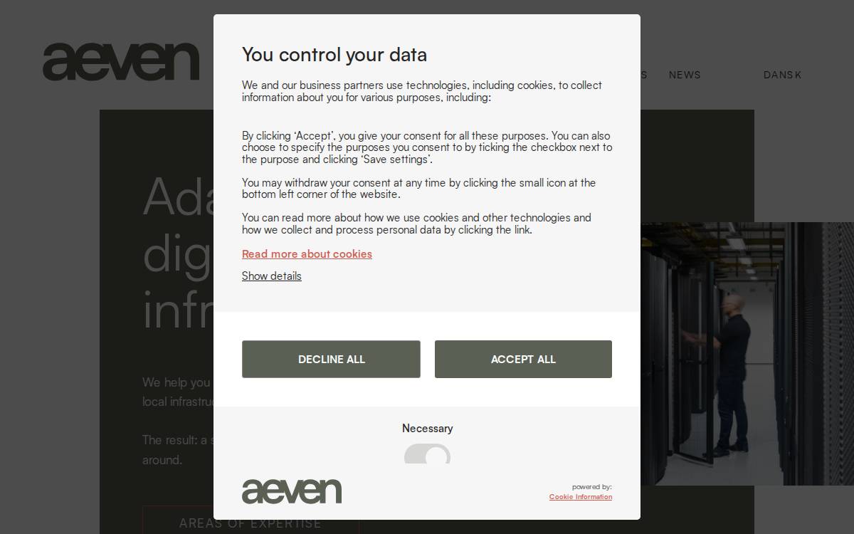 Aeven website preview