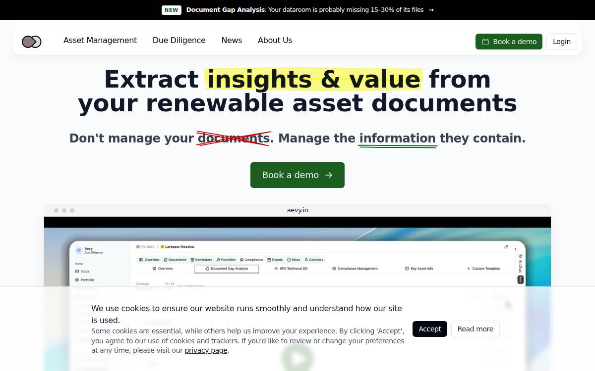 Aevy website preview