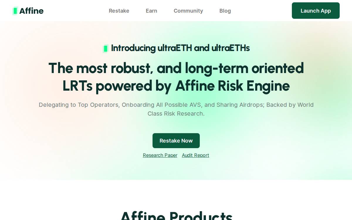 Affinedefi website preview