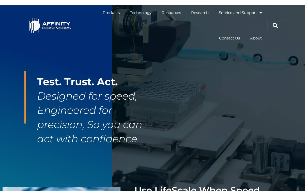 Affinity Biosensors website preview