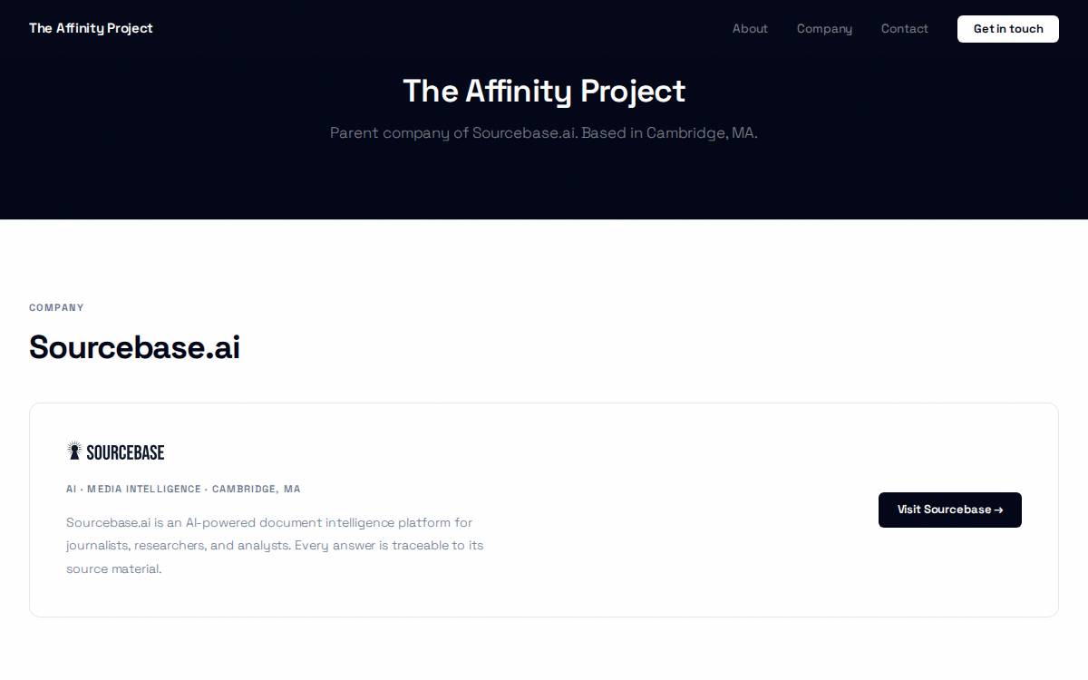 Affinity Project website preview