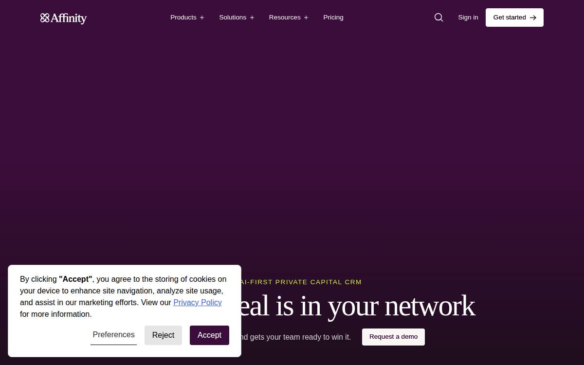 Affinity website preview