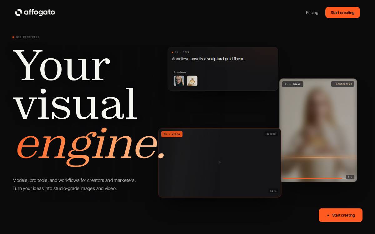 Affogato AI website preview