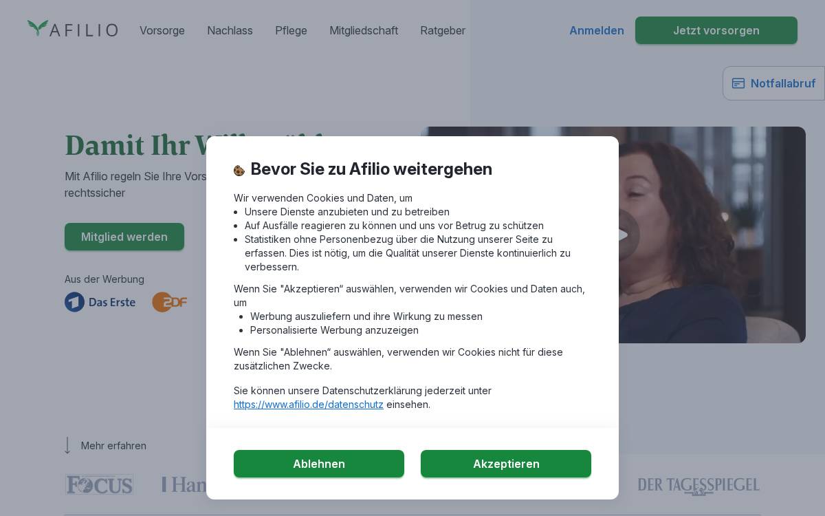 Afilio website preview