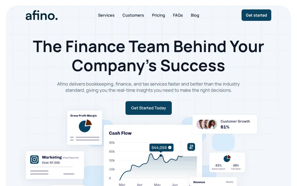 Afino website preview