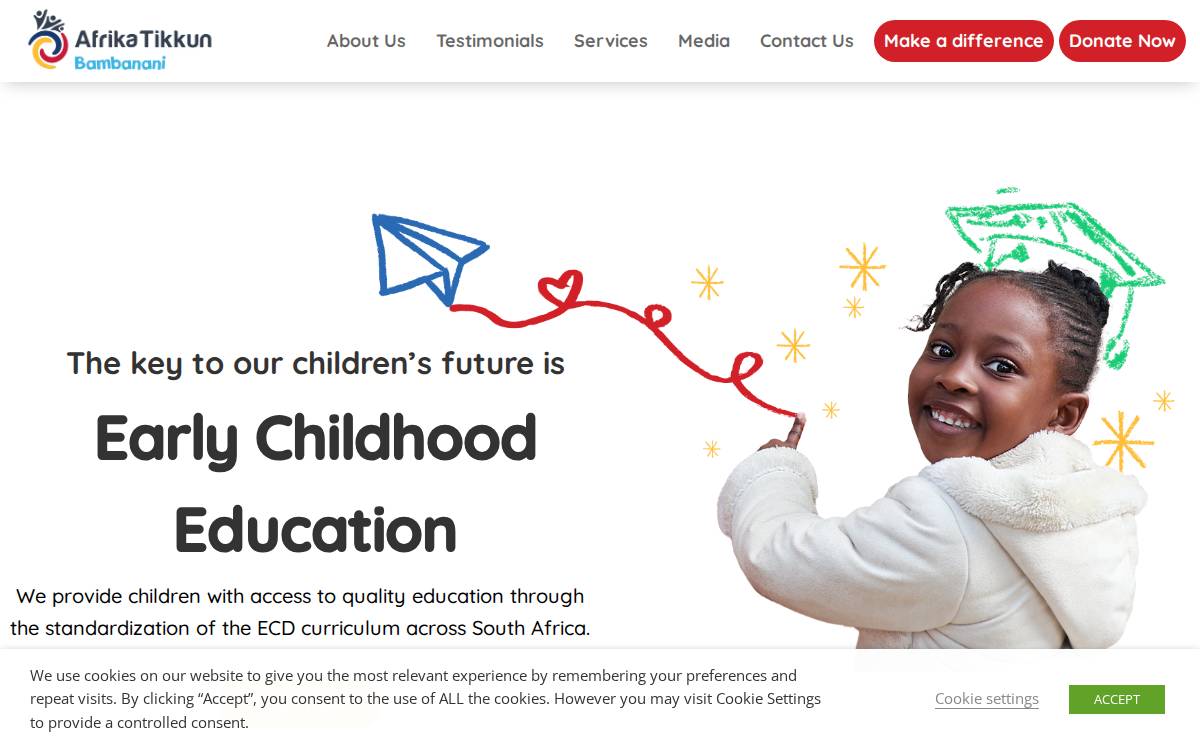 Afrikatikkunbambanani website preview