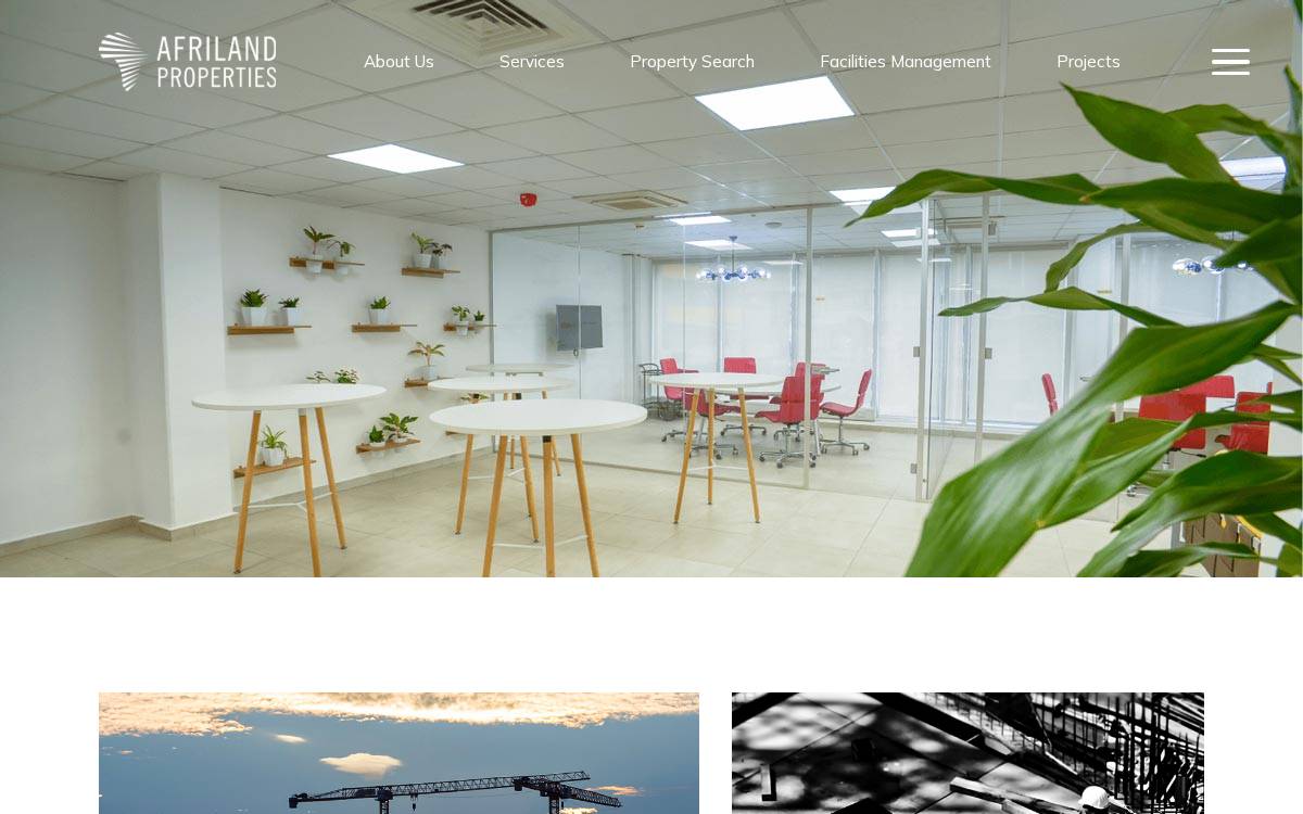 Afriland Properties website preview
