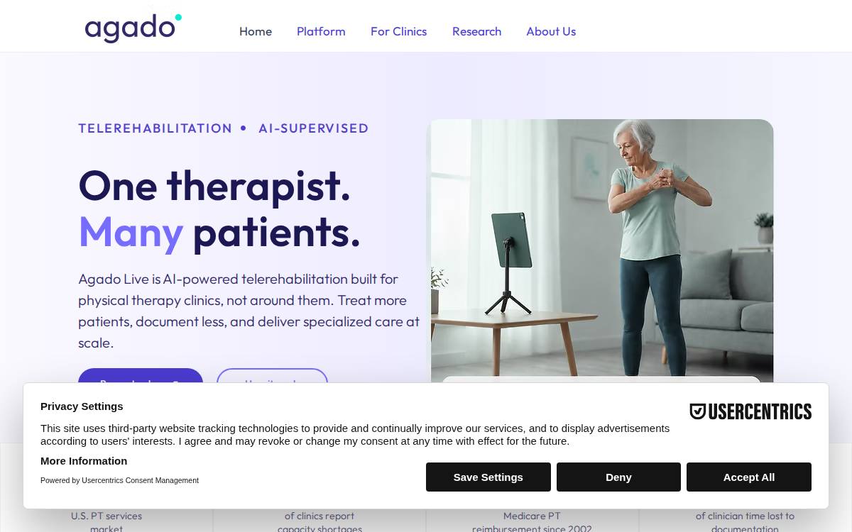 AgadoLive website preview
