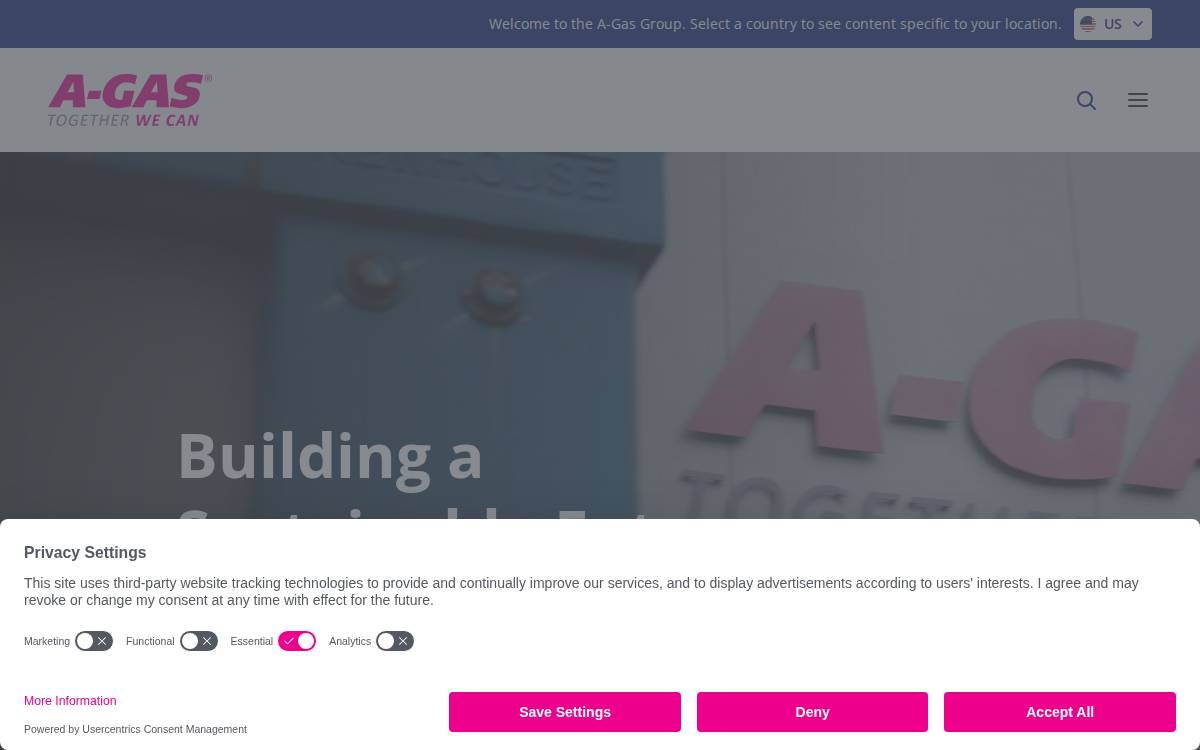 A-Gas website preview