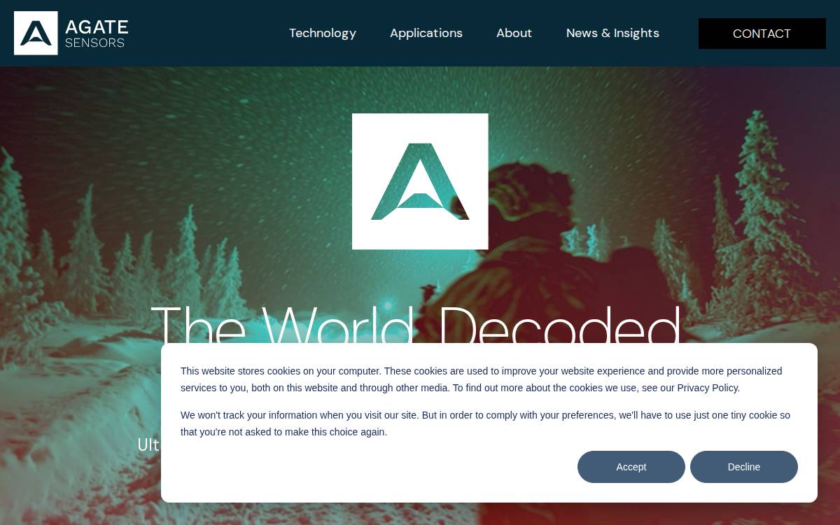 Agate Sensors website preview