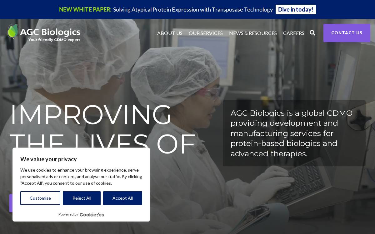 AGC Biologics website preview