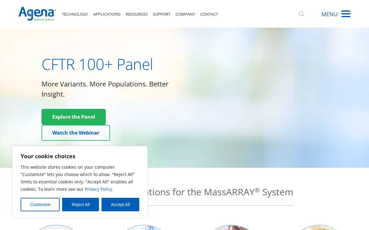 Agena Bioscience website preview