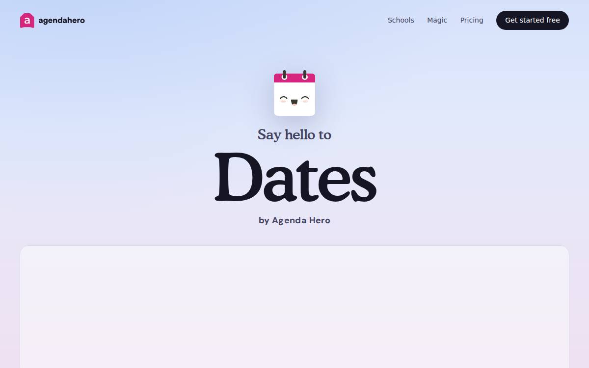 Agenda Hero website preview
