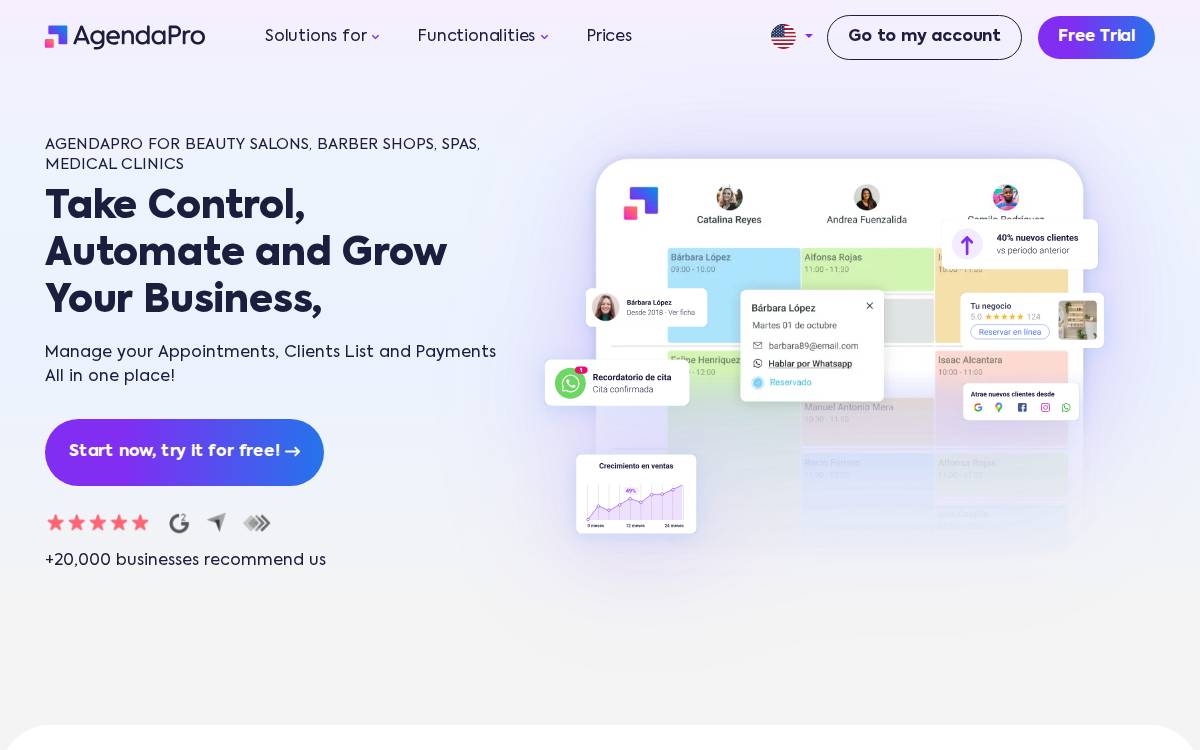 AgendaPro website preview