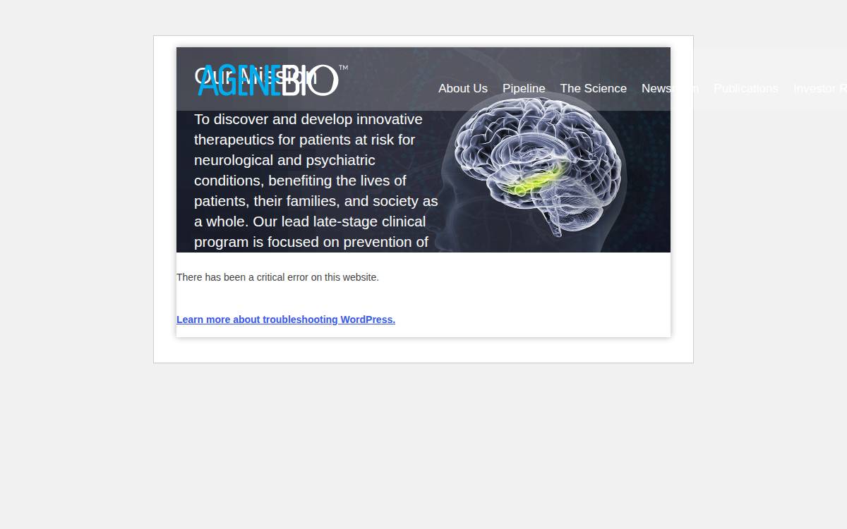 AgeneBio website preview