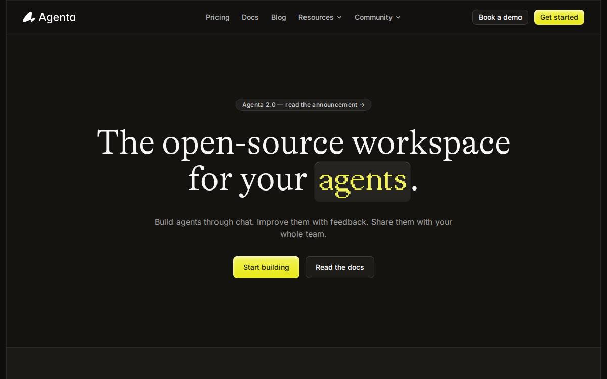 Agenta website preview