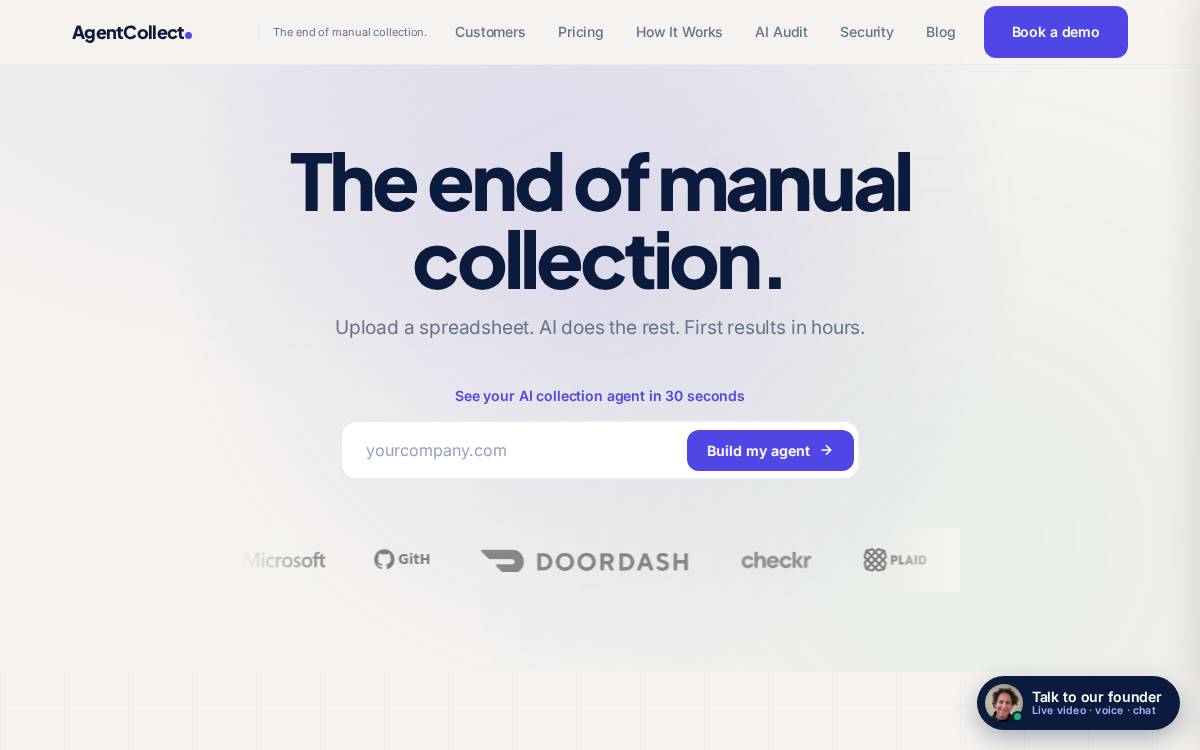 AgentCollect website preview