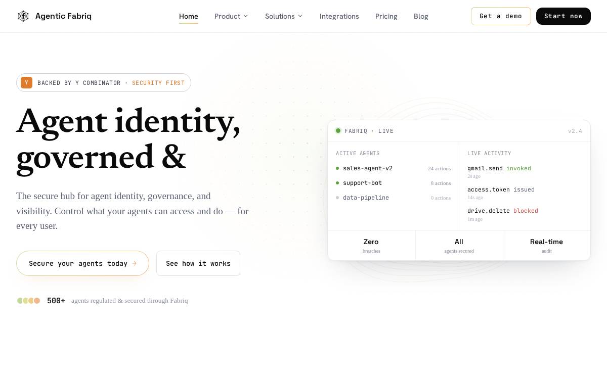 Agentic Fabriq website preview