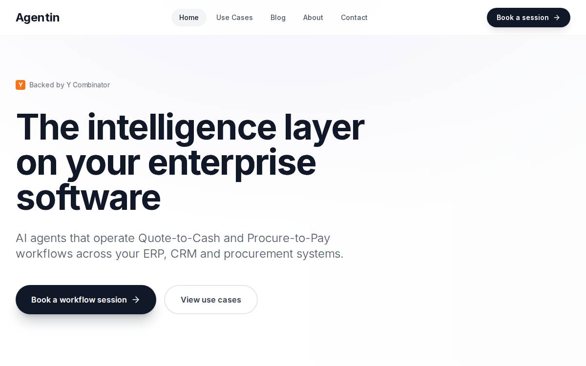 Agentin AI website preview