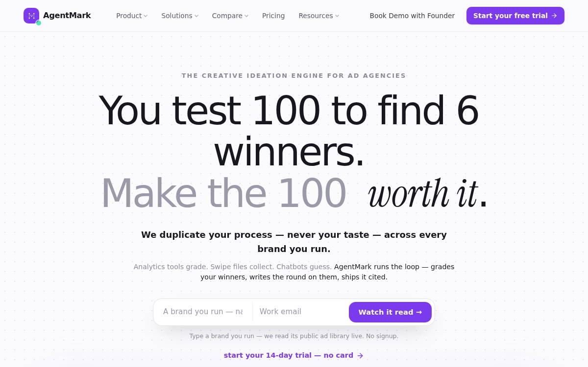 Agentmark website preview