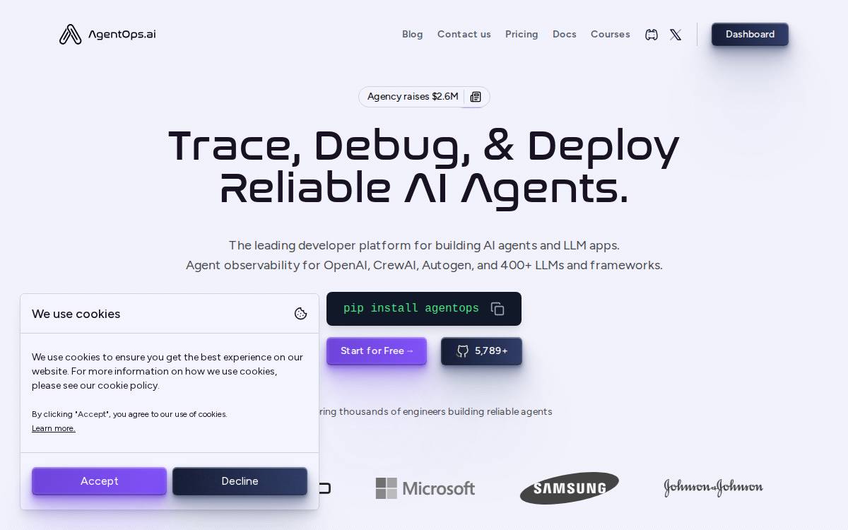 Agentops website preview