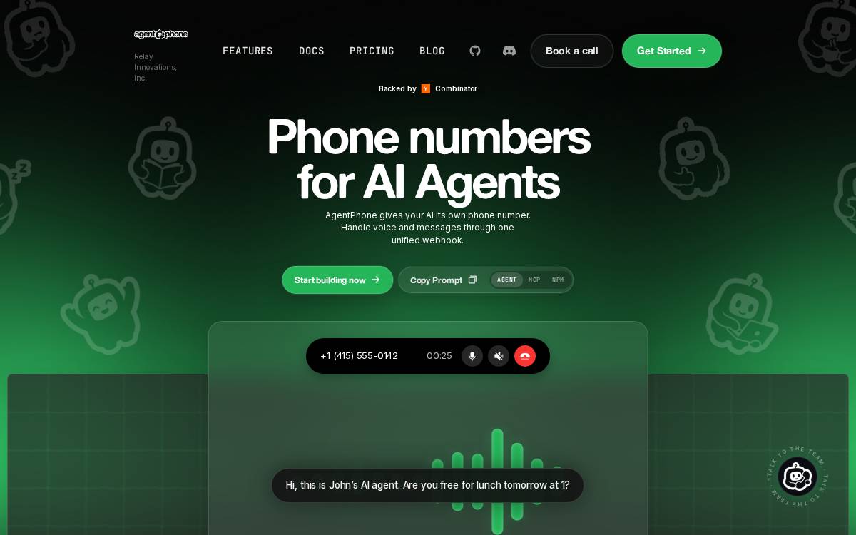 AgentPhone website preview