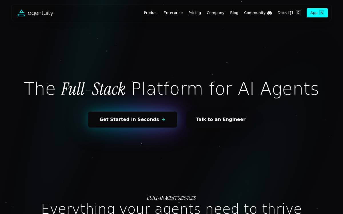 Agentuity website preview
