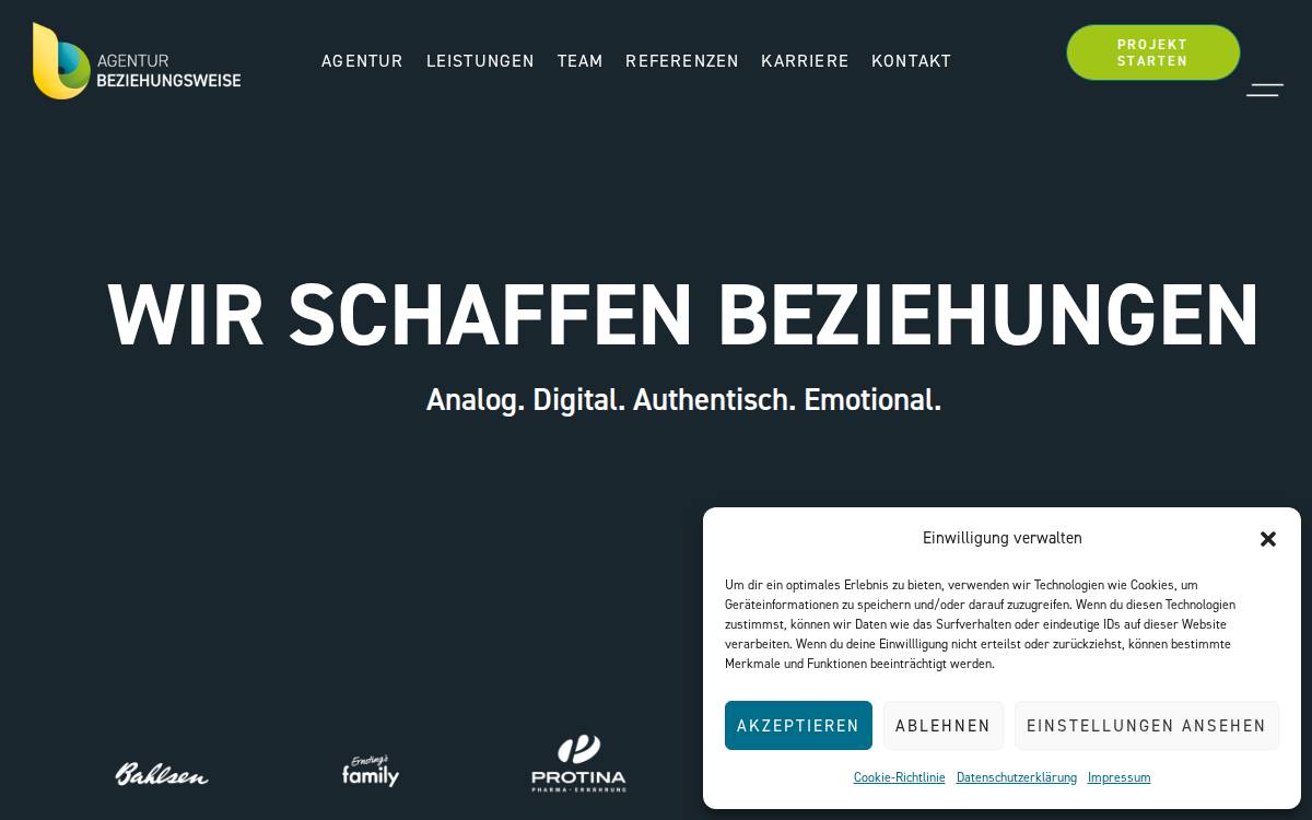 Agentur Beziehungsweise website preview