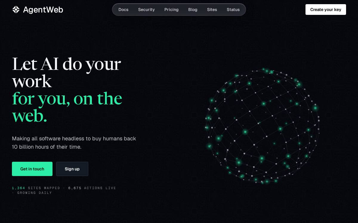 AgentWeb website preview