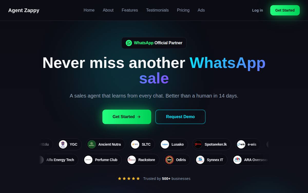 Agentzappy website preview