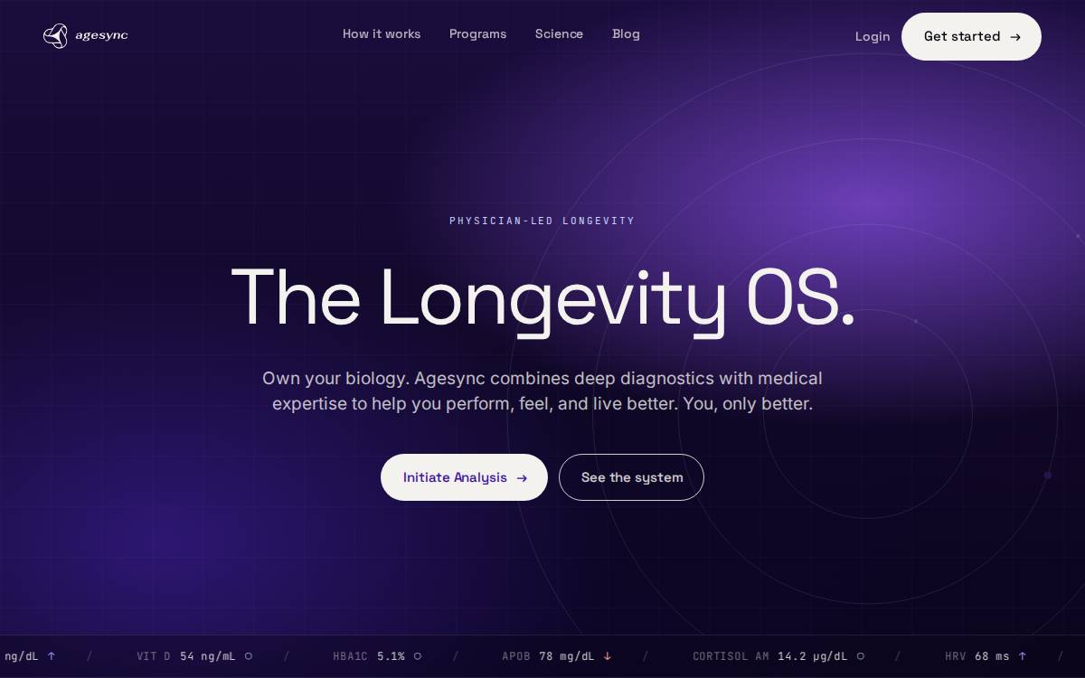 Agesync website preview