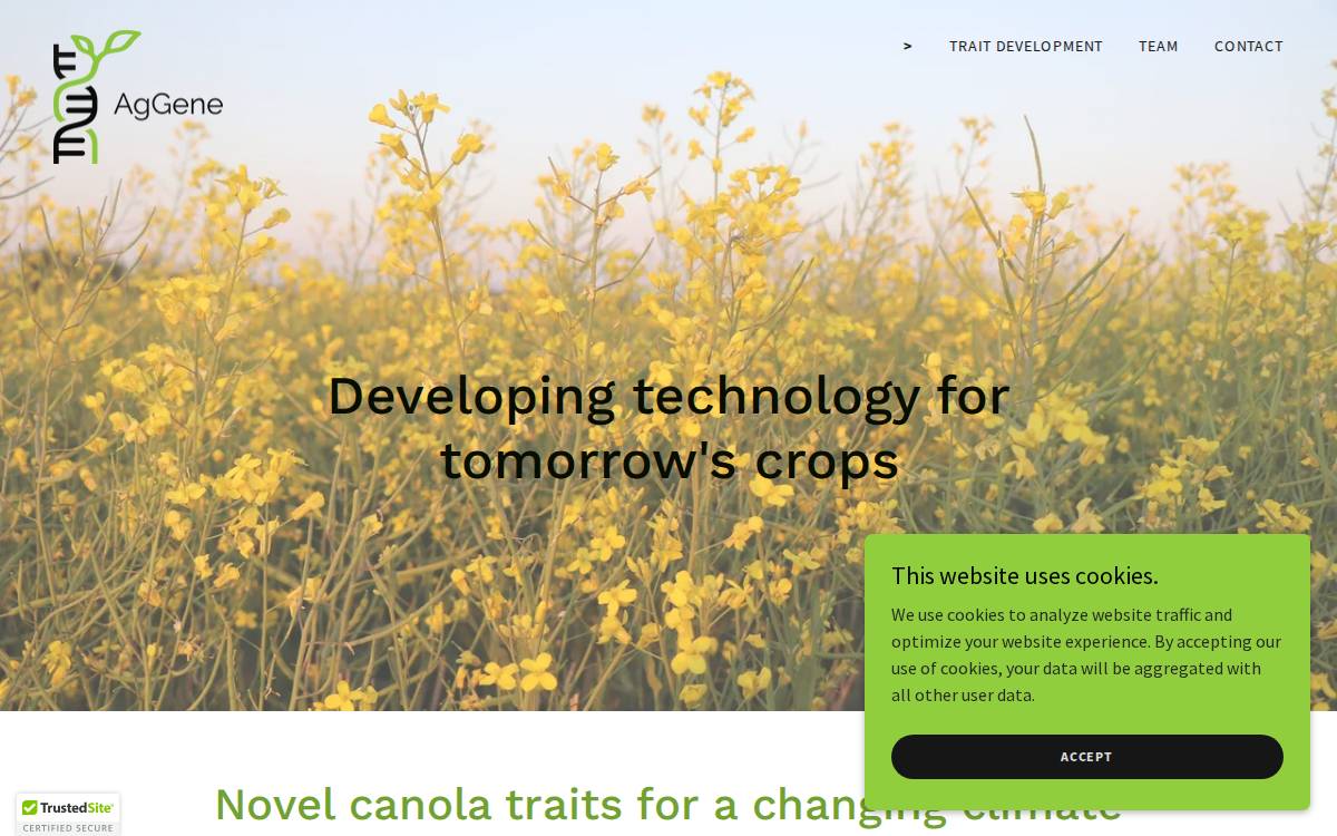 Aggene website preview