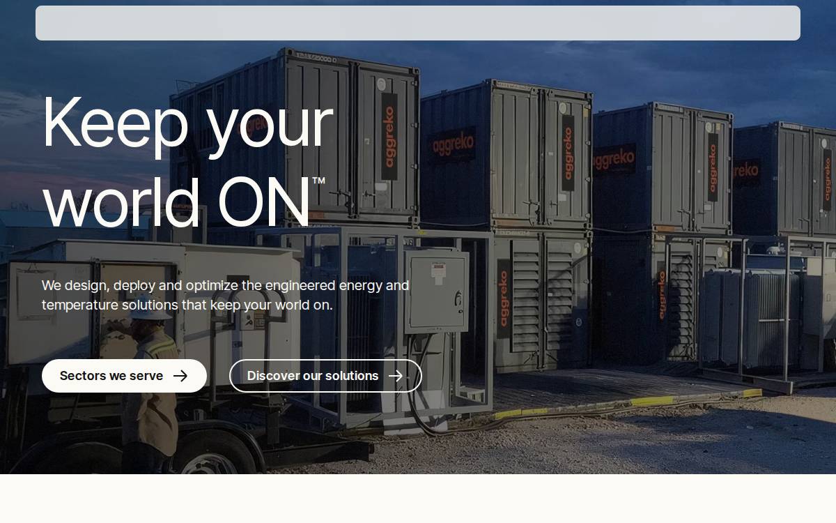 Aggreko website preview