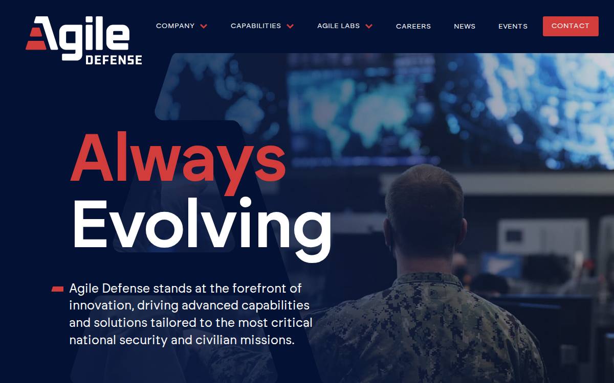 Agile Defense website preview