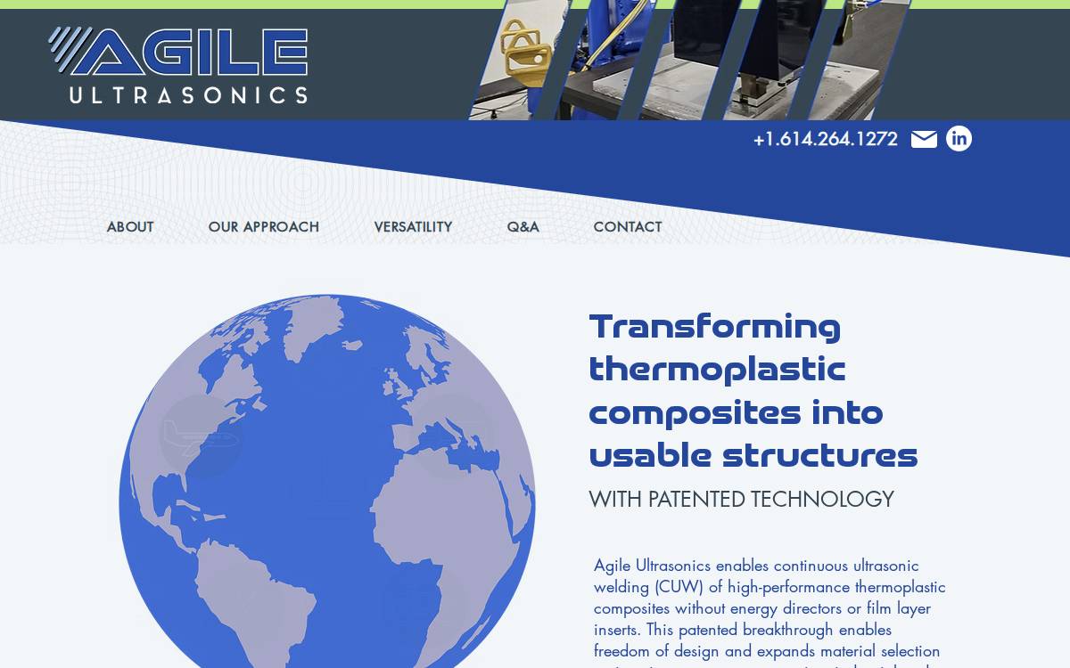Agile Ultrasonics website preview
