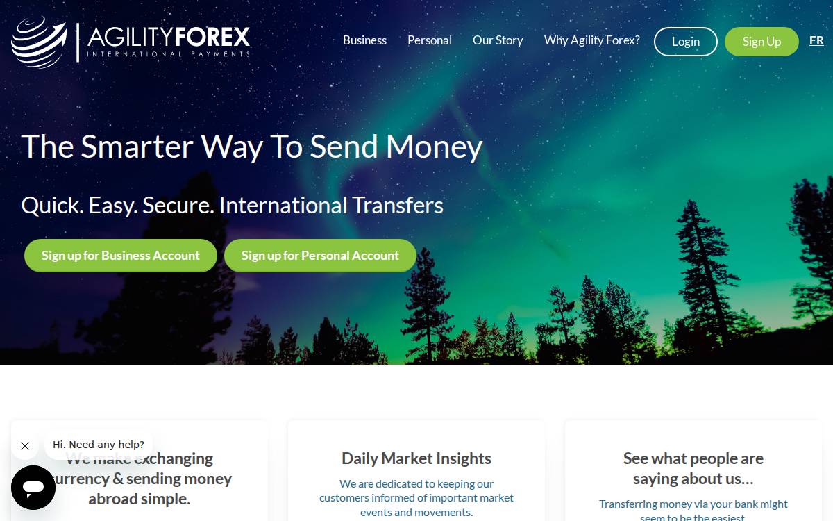 Agility Forex website preview