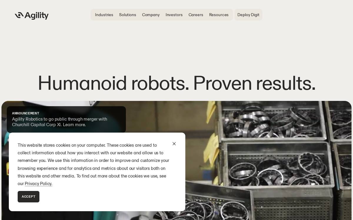 Agility Robotics website preview