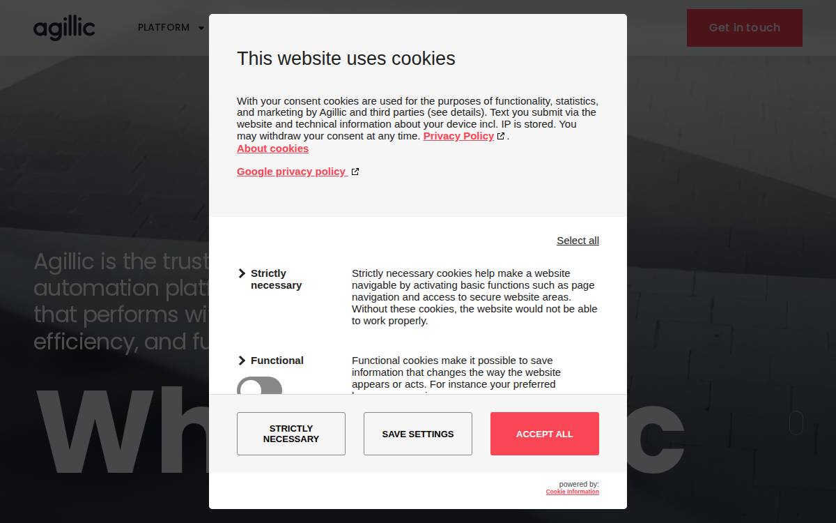 Agillic website preview