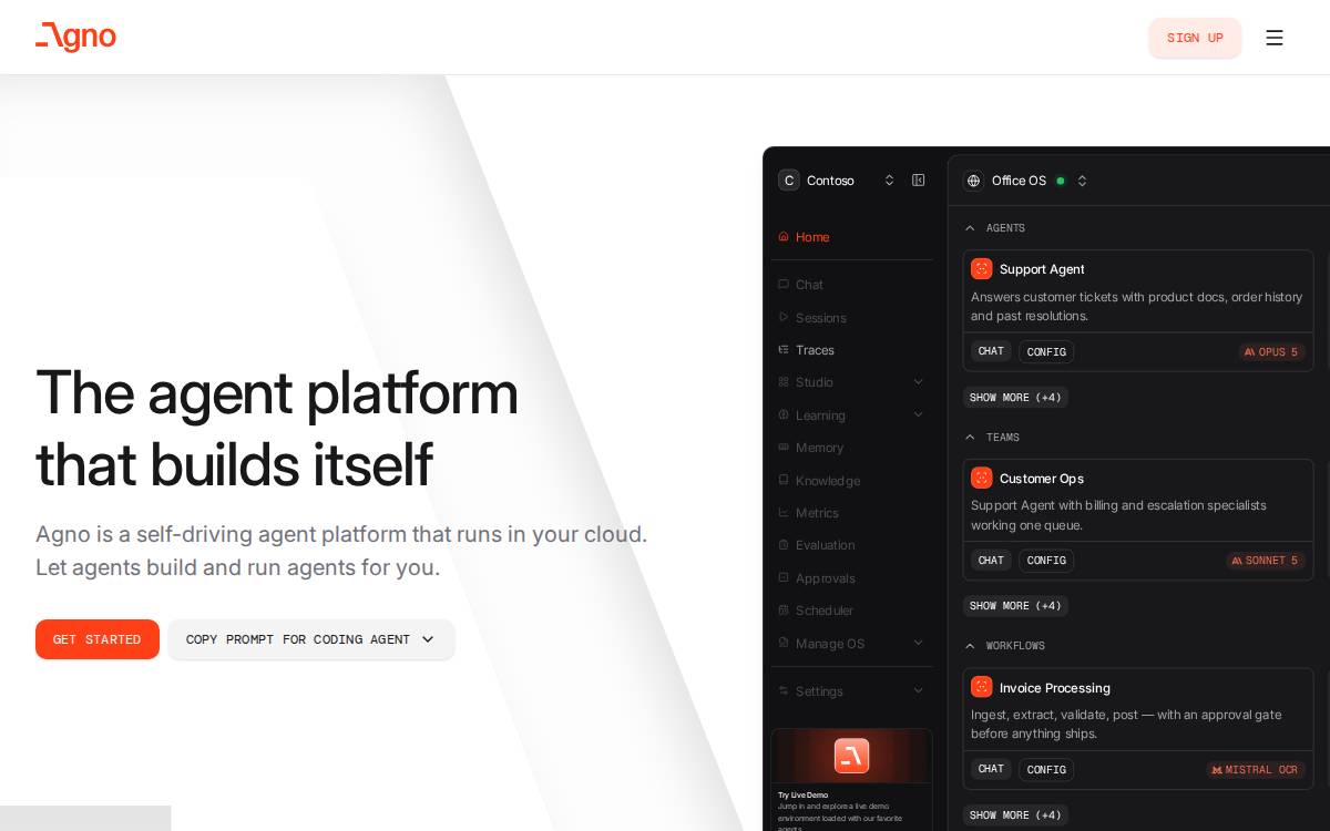 Agno website preview