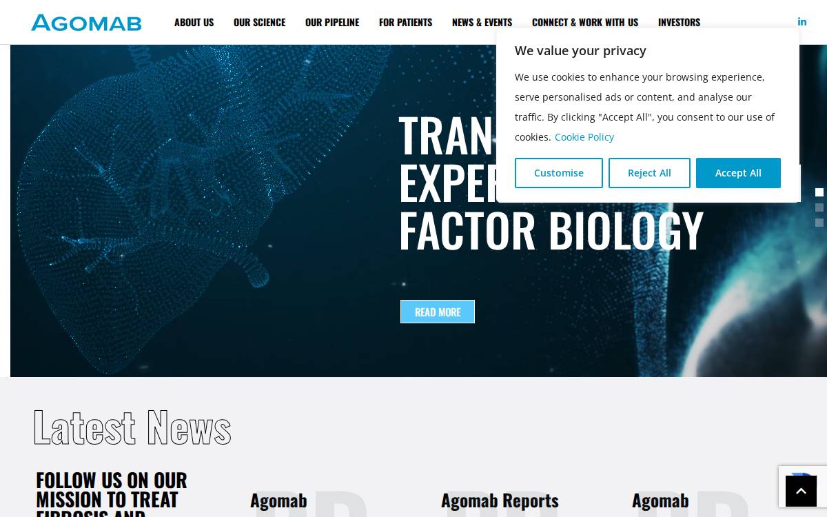 Agomab Therapeutics website preview